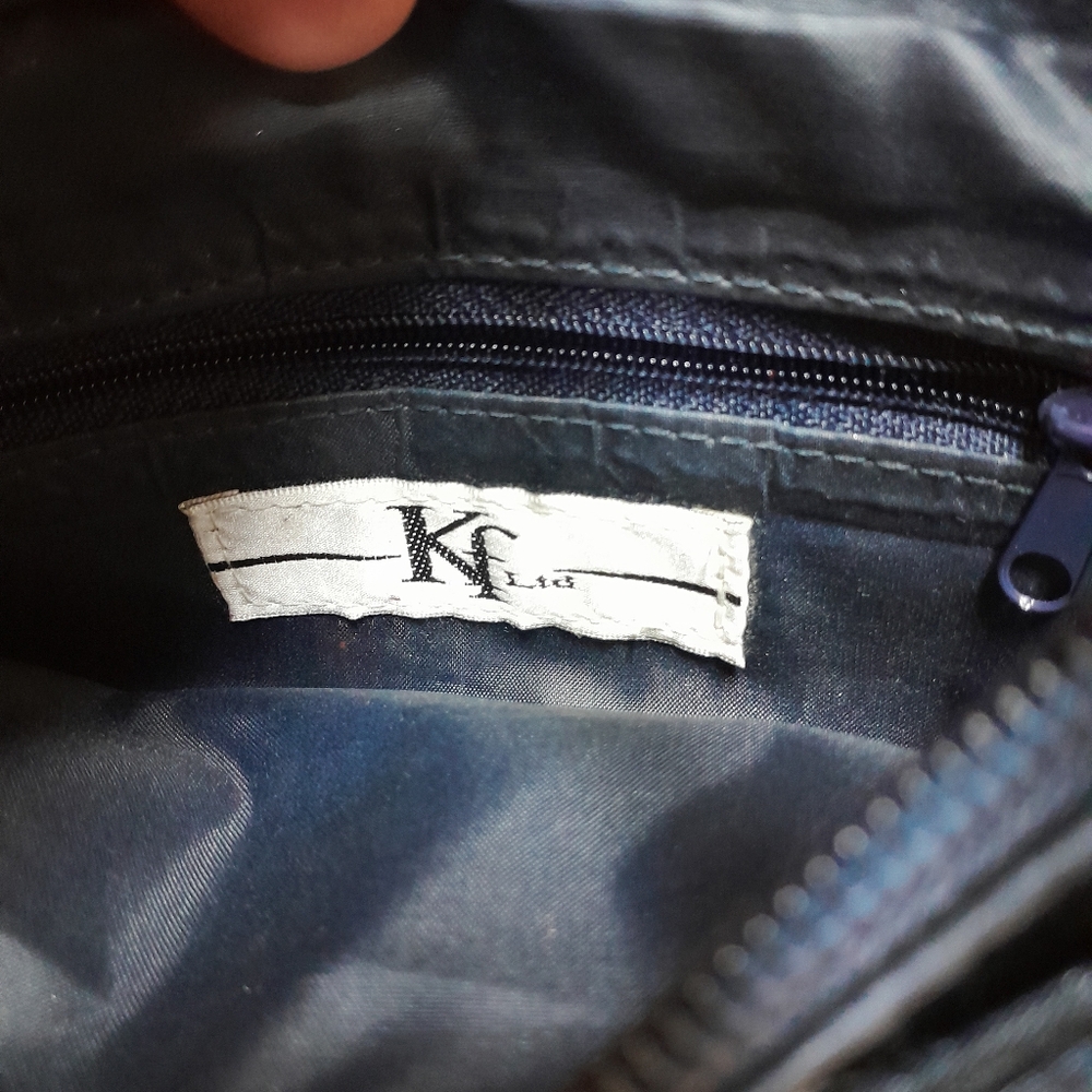 Elegant Dark Blue Satin Crossbody Bag  Size:OS  Kf Ltd - Picture 4 of 8